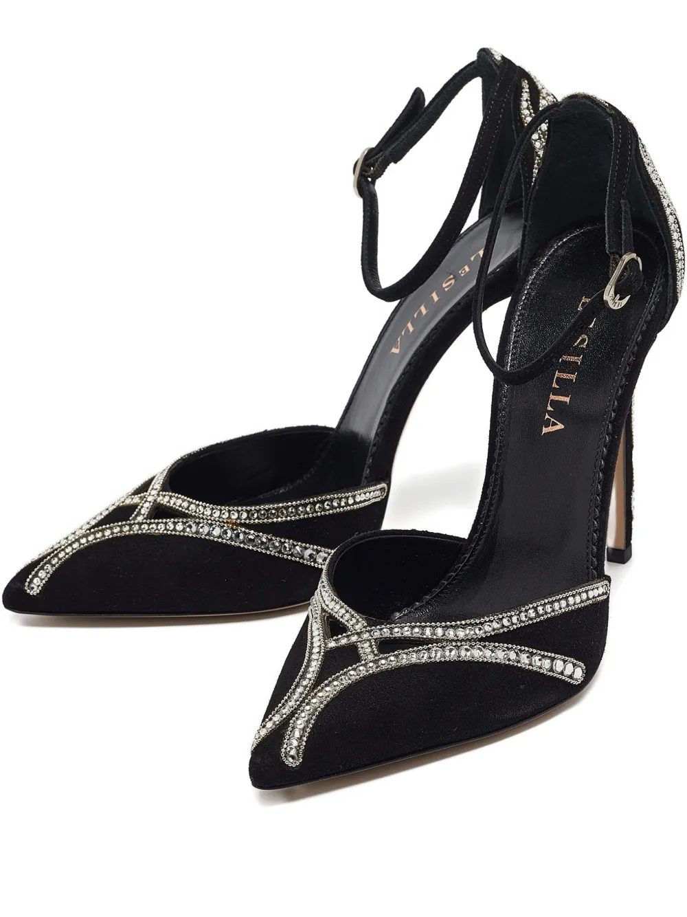Le Silla ankle-strap crystal heeled pumps - Schwarz