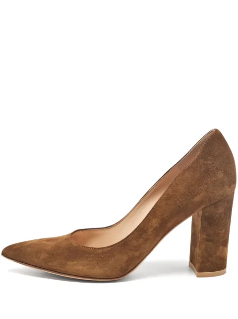 Gianvito Rossi suede block-heel pumps