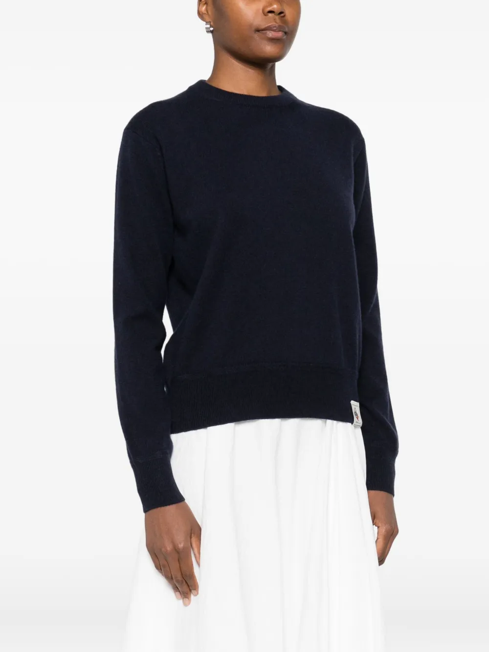 Bally Long Sleeve Crew Neck Knitwear Top In Blue