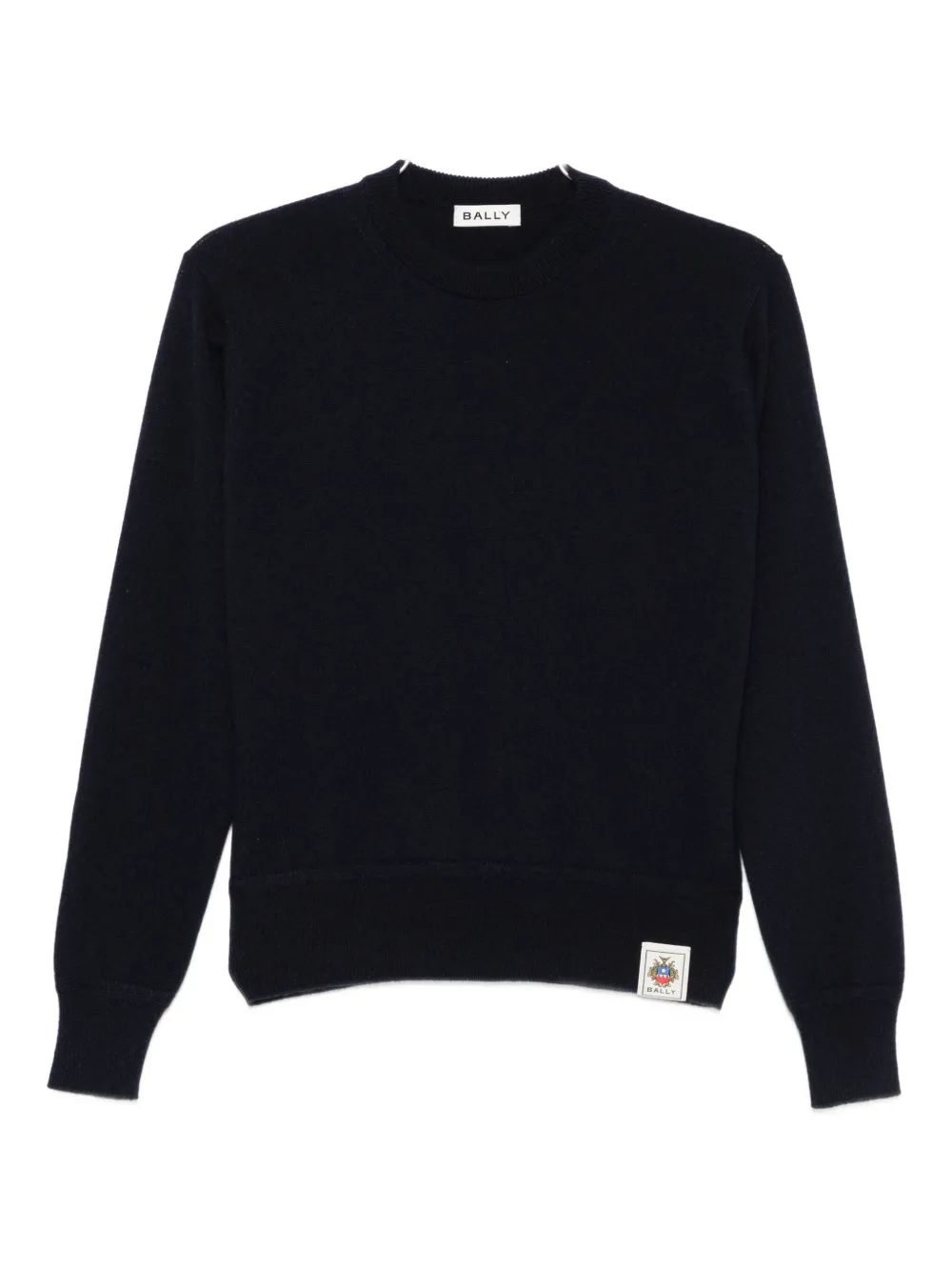 Bally Long Sleeve Crew Neck Knitwear Top In Blue