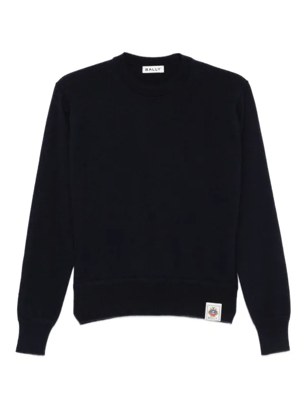 Bally Logo-patch Cashmere Sweater in Blue