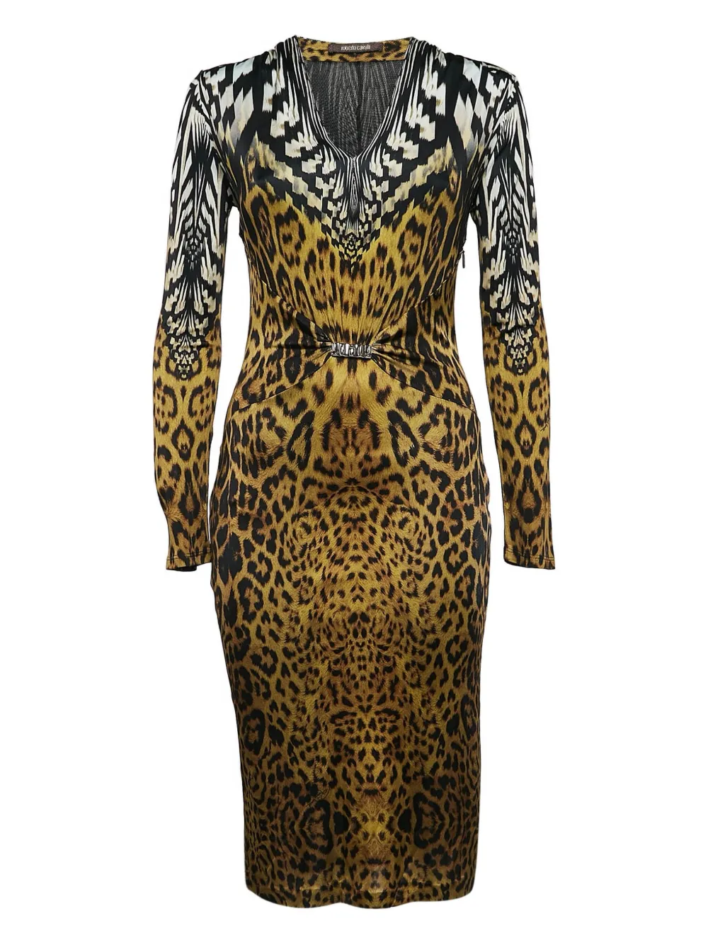 Roberto Cavalli Vintage leopard-print metal-detail dress | Black | Image 1