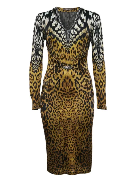 Roberto Cavalli Vintage leopard-print metal-detail dress