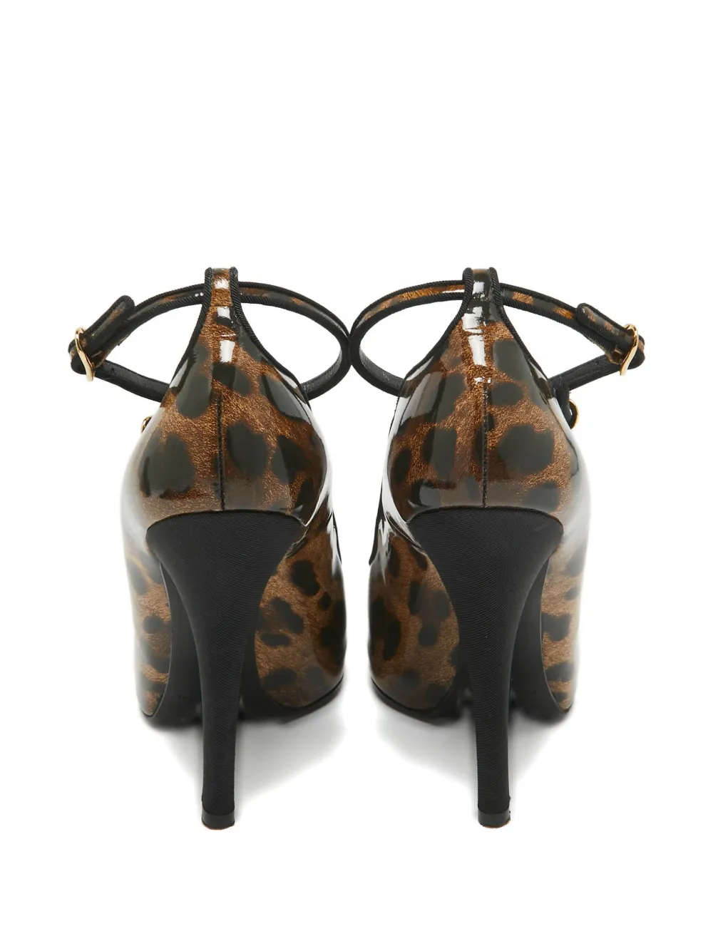 Pre-owned Dolce & Gabbana Leopard-print Buckled Pumps