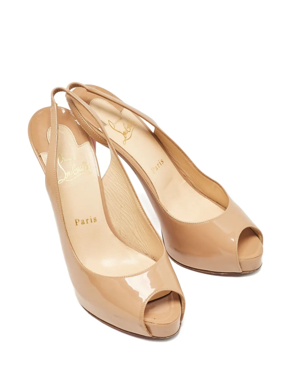 Christian Louboutin Pre-Owned 125 mm leren pumps met hak - Beige