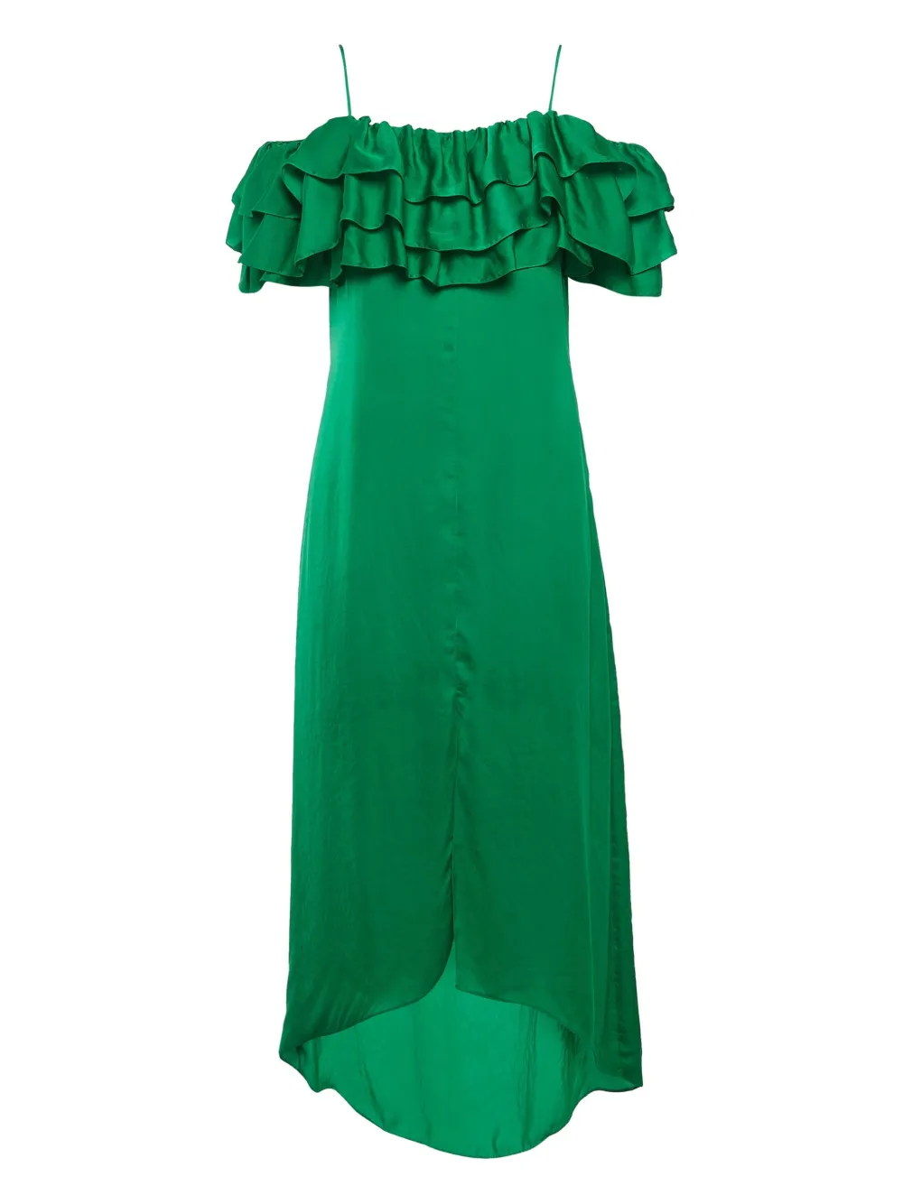 Maje Rovanta Midikleid mit Rüschendetail - Grün