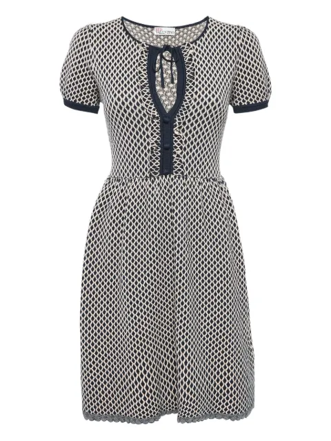 Valentino Pre-Owned vestido con motivo geométrico y mangas farol