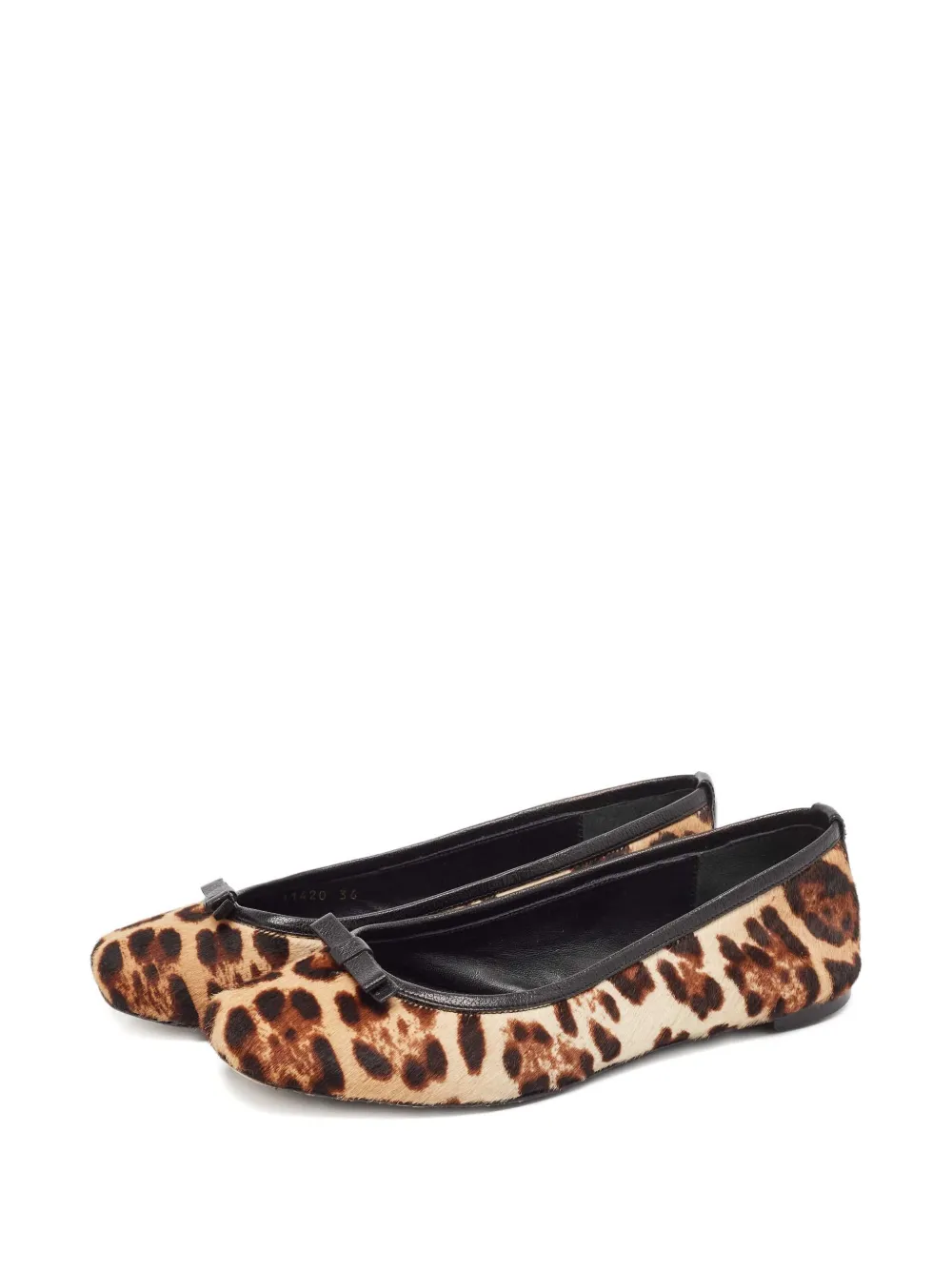 Dolce & Gabbana Pre-Owned leopard-print bow-detail ballet flats | Image 2