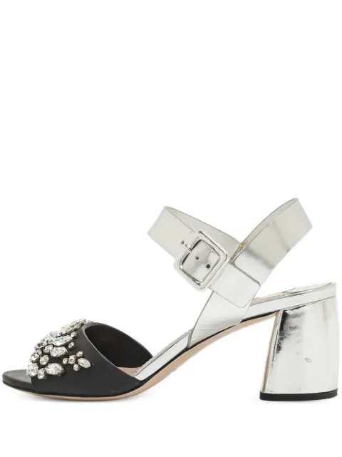 Miu Miu Pre-Owned sandalias con tacón de 70 mm y apliques de cristal 2024