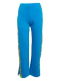 Off-White Pre-Owned logo-tape side-slit trousers - Blue