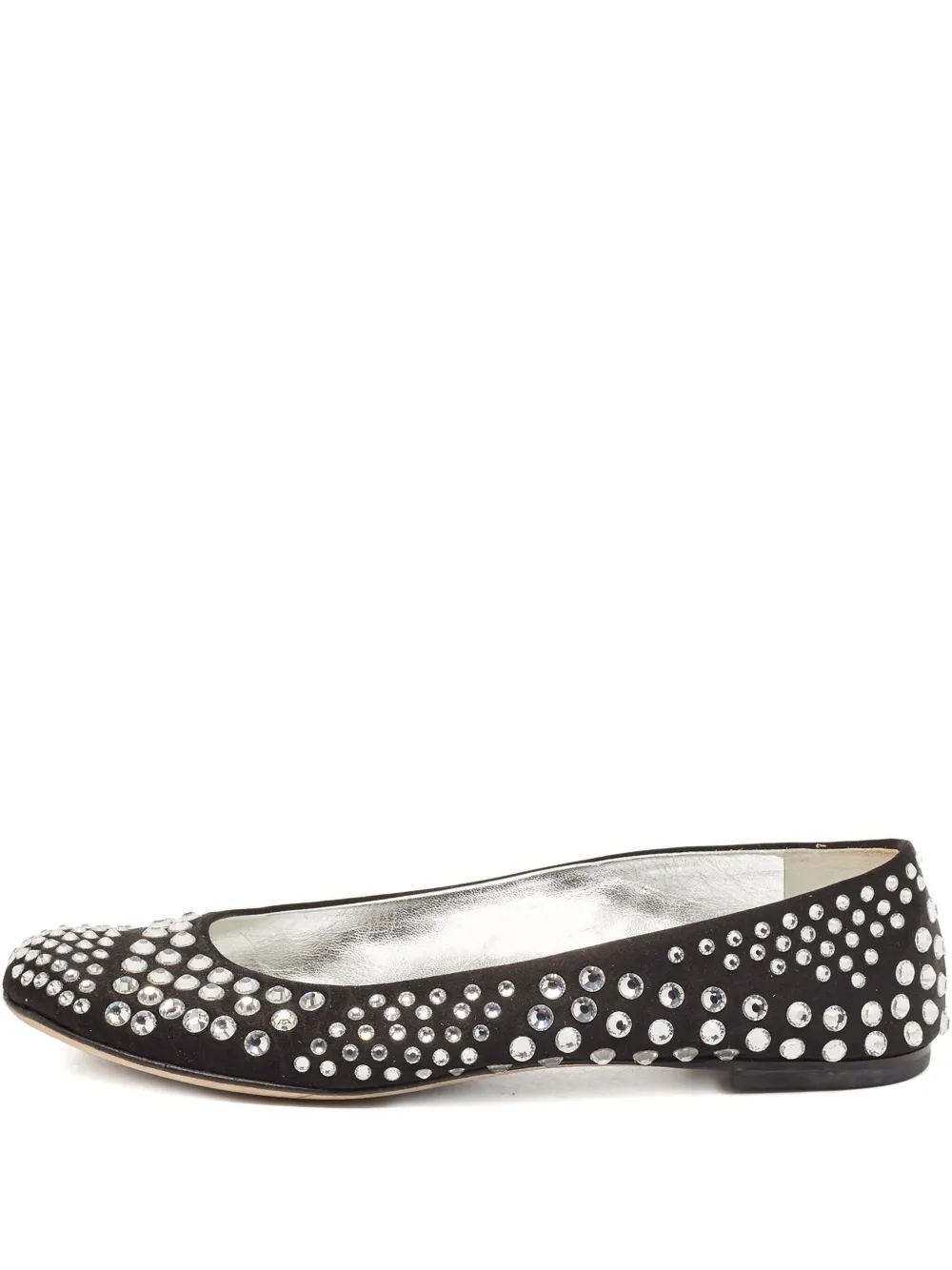 Pre-owned crystal-embellishment ballet flats
