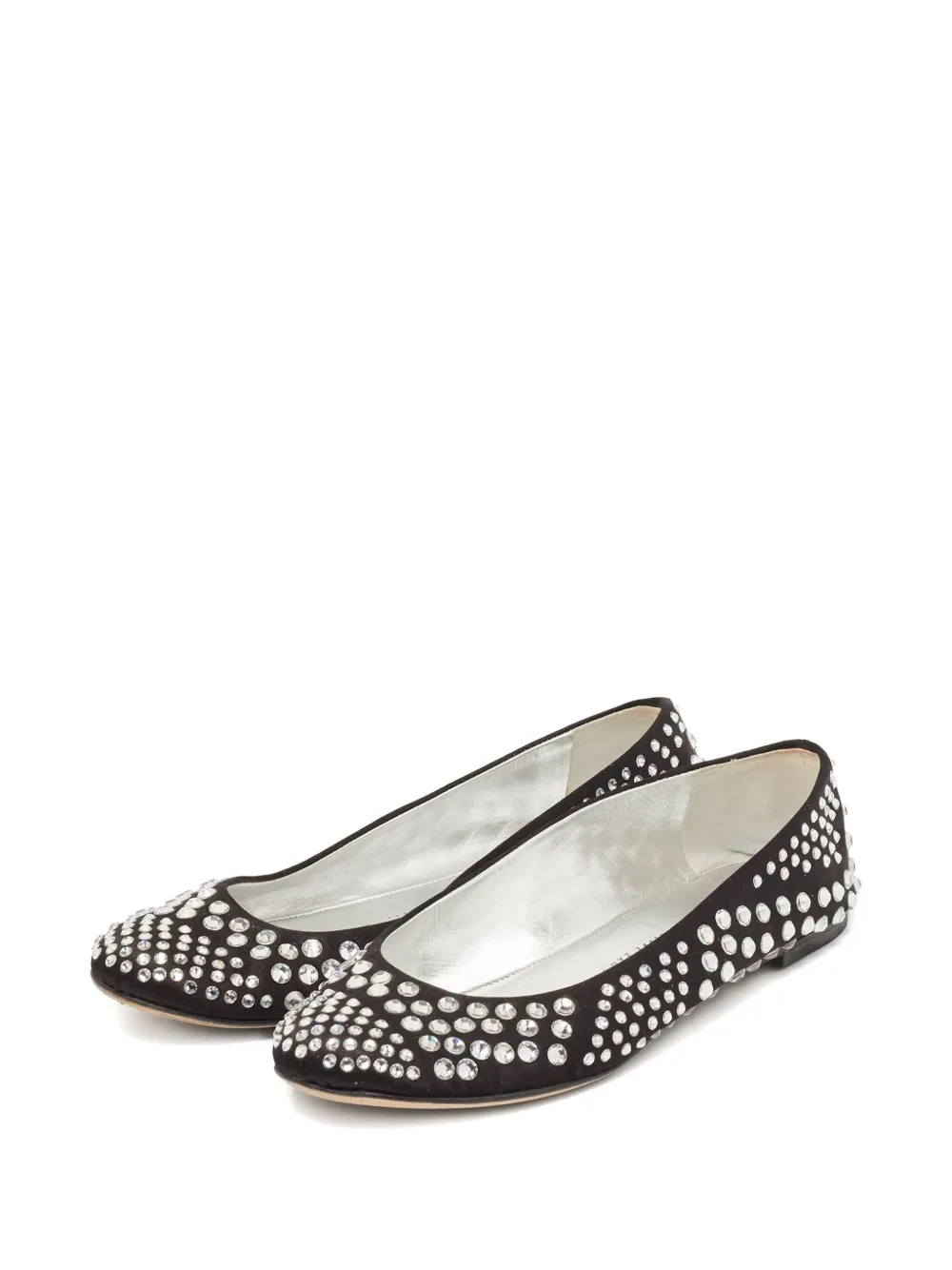 Giuseppe Zanotti Vintage Pre-owned ballerina's verfraaid met kristallen - Zwart