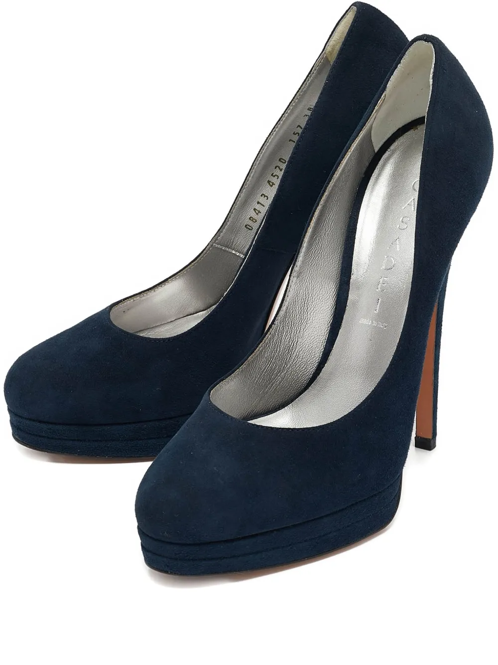 Pre-owned Casadei Vintage 145mm Platform Pumps In Blue