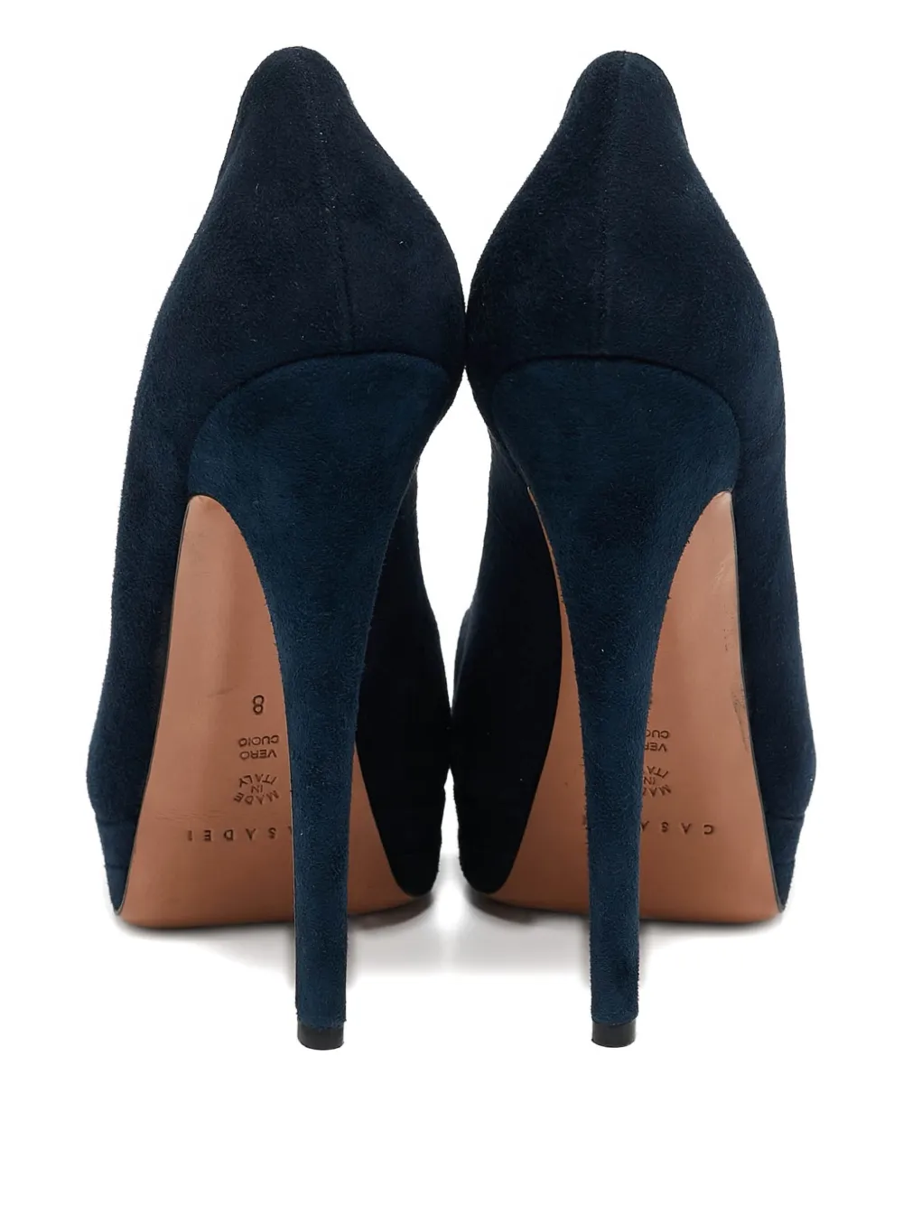 Pre-owned Casadei Vintage 145mm Platform Pumps In Blue