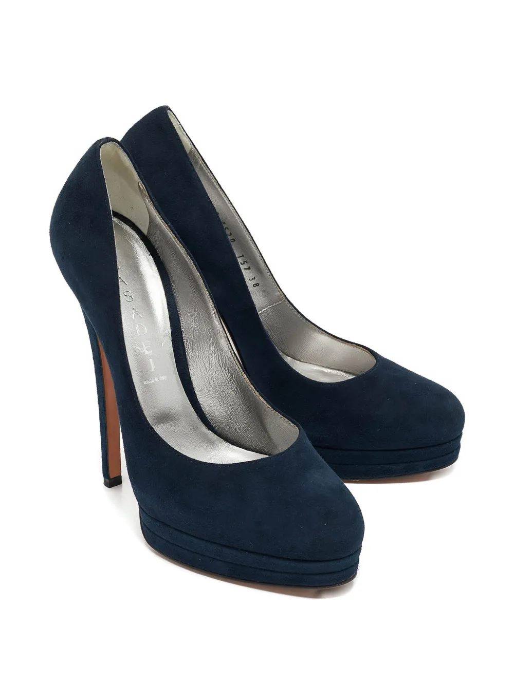 Pre-owned Casadei Vintage 145mm Platform Pumps In Blue