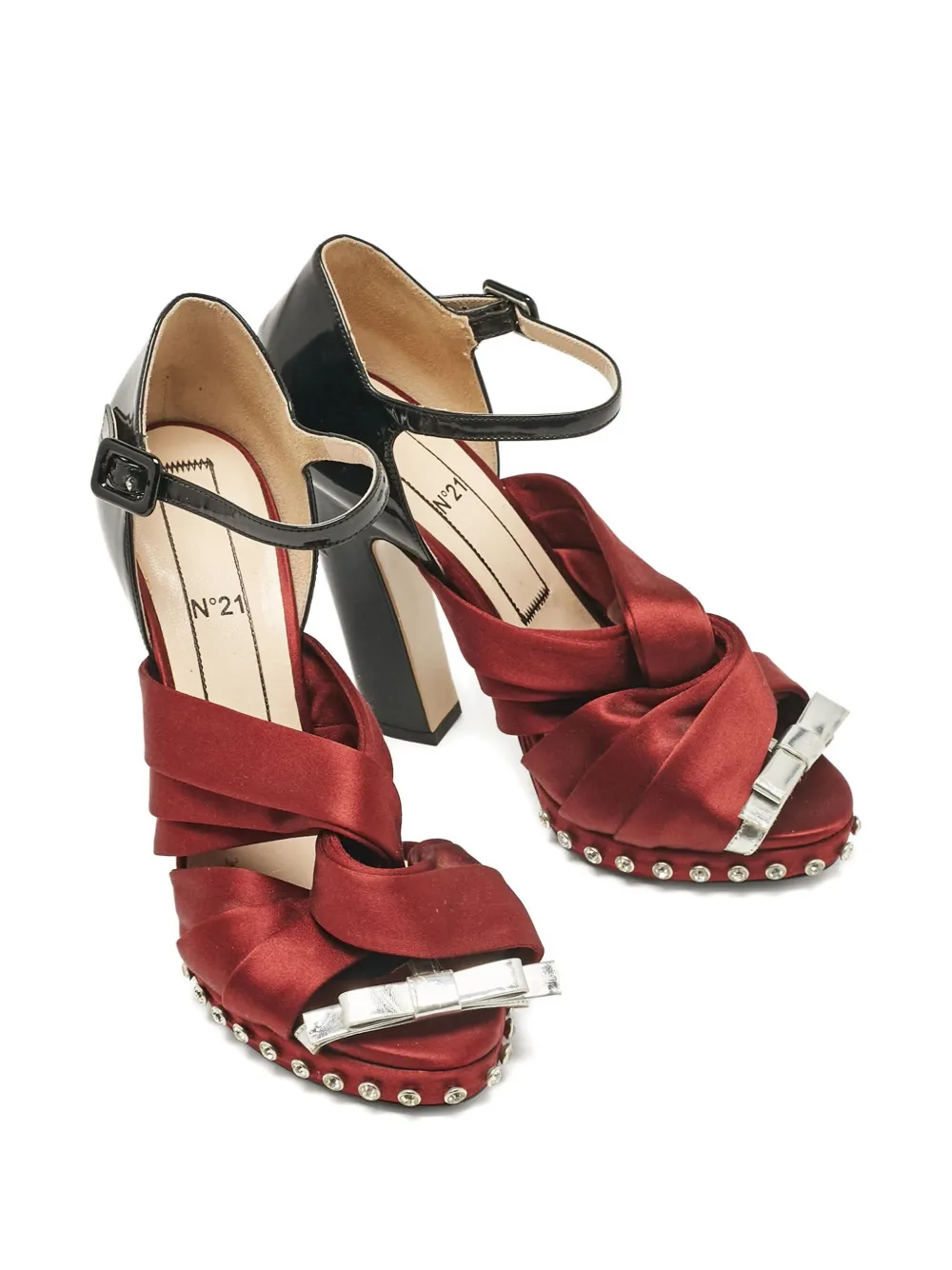 Nº21 Pre-owned 120 mm sandalen met geknoopt detail - Rood