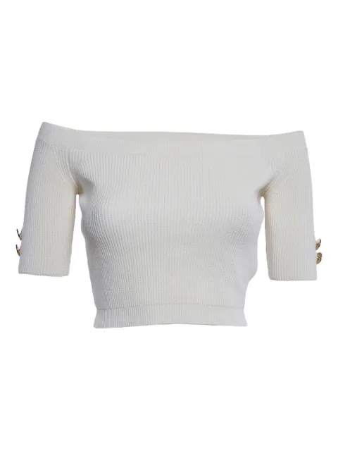Elisabetta Franchi pre-owned off-shoulder ribbed top