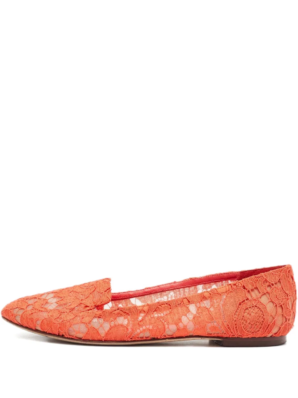 Dolce & Gabbana Pre-Owned ballerines à ornements en dentelle - Orange