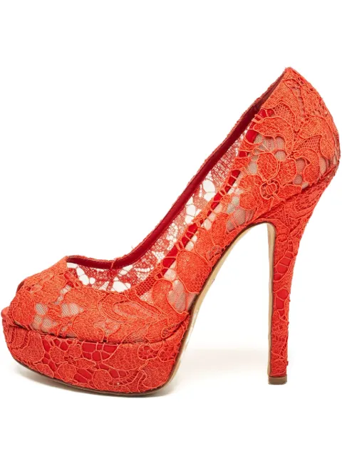 Dolce & Gabbana Pre-Owned 120mm lace platform pumps