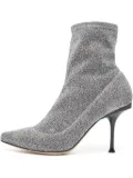 Sergio Rossi Vintage 90mm embellished ankle boots - Silver