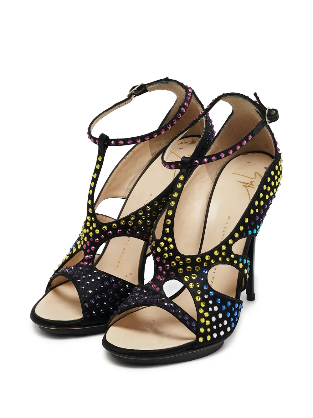 Giuseppe Zanotti Vintage 2024 120 mm sandalen verfraaid met stras - Zwart