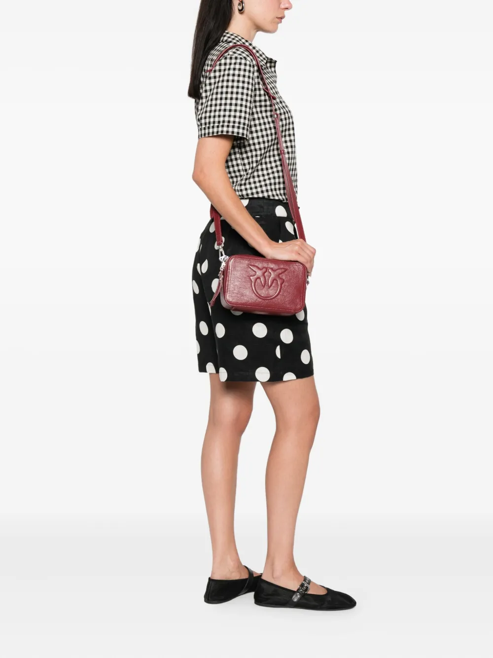 PINKO Crossbodytas met logo-reliëf Rood