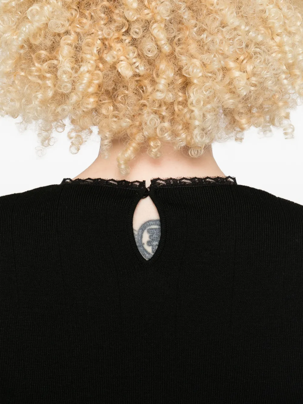 Moschino Long Sleeve Knitwear Keyhole Back In Black