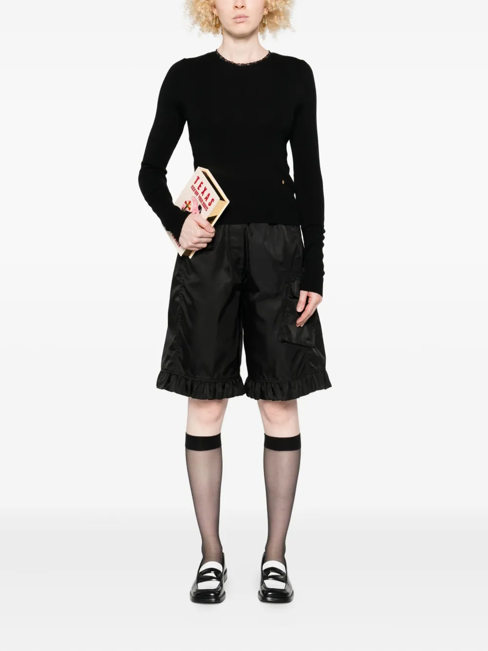 Moschino lace-trimmed ribbed sweater | Knitted Sweaters | Image 2