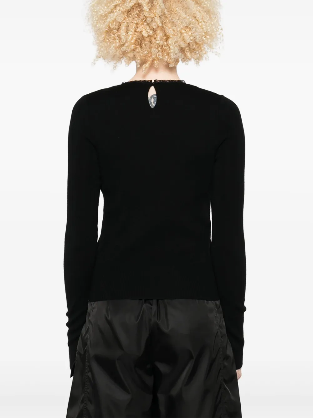 Moschino Long Sleeve Knitwear Keyhole Back In Black