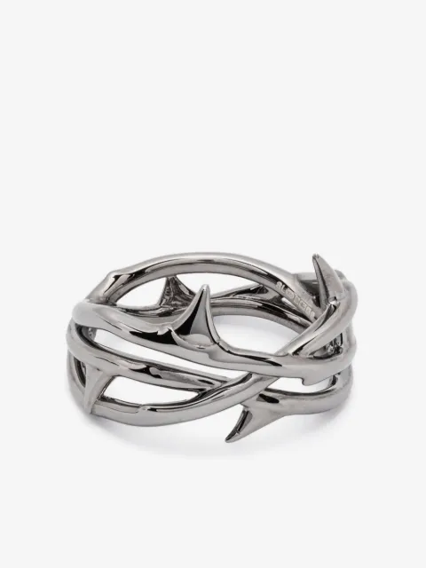 Shaun Leane sterling silver Rose Thorn Triple band ring