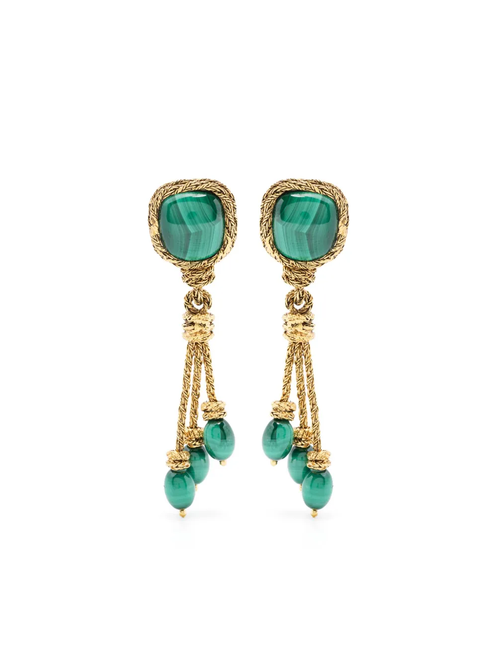 Aurelie Bidermann Miki Malachite Earrings In Green