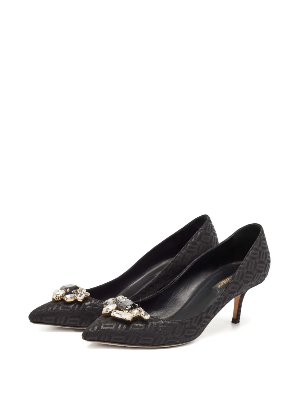Dolce & Gabbana Pre-Owned 65mm crystal-embellished monogram pumps | Image 2
