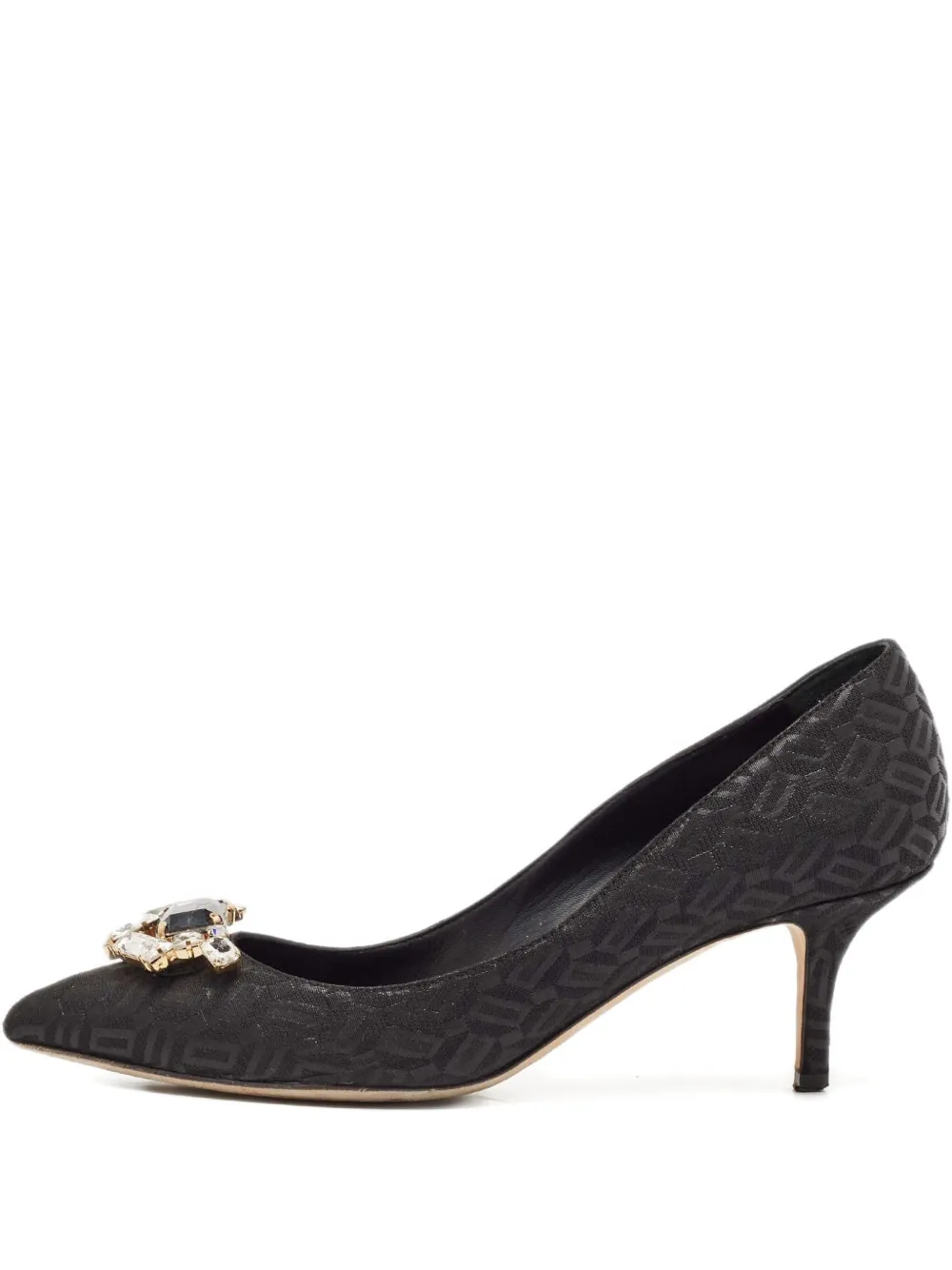 Dolce & Gabbana Pre-Owned 65mm crystal-embellished monogram pumps | Black | Image 1