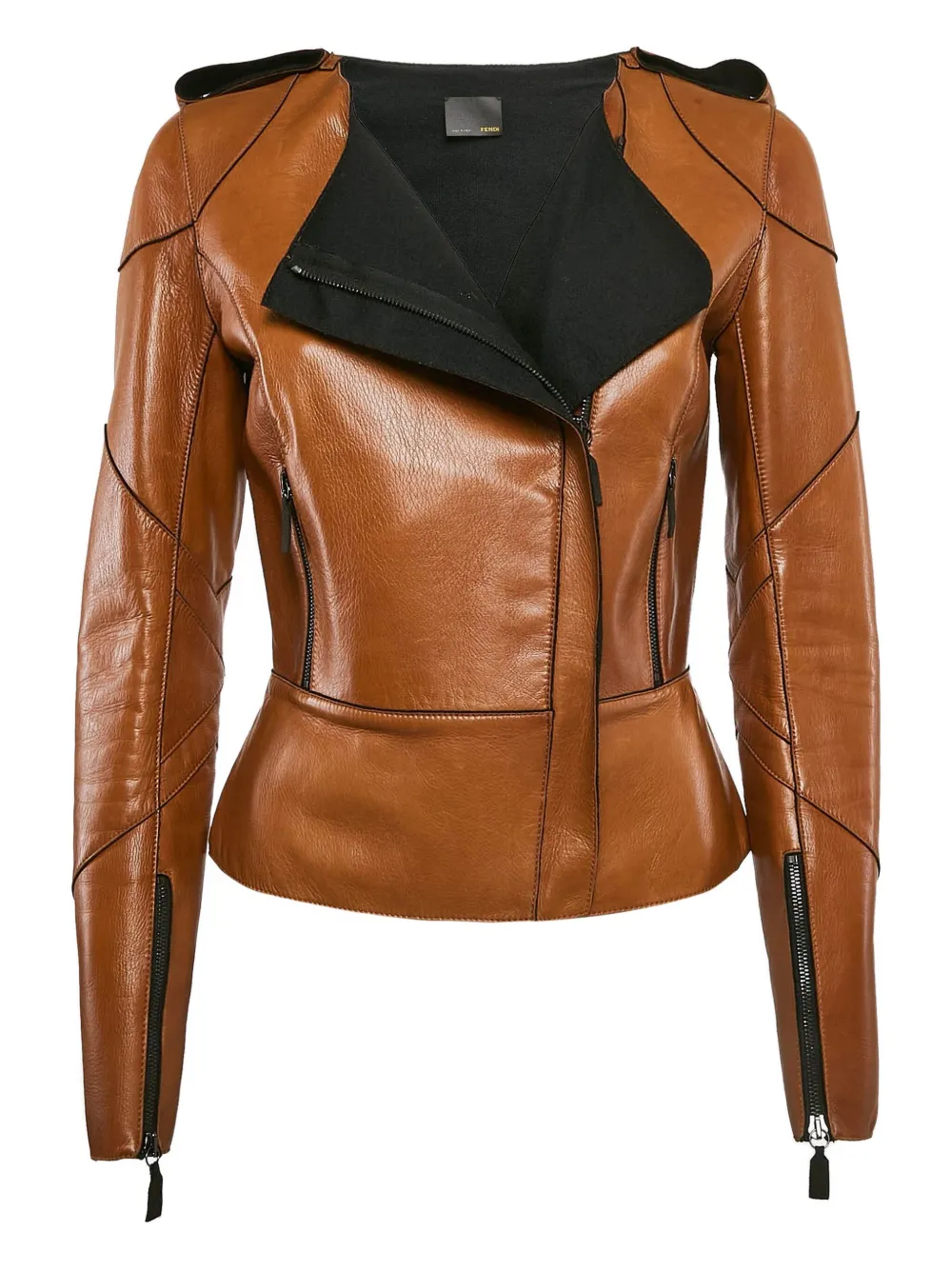 Fendi Pre-Owned zip-up leather jacket | Image 2