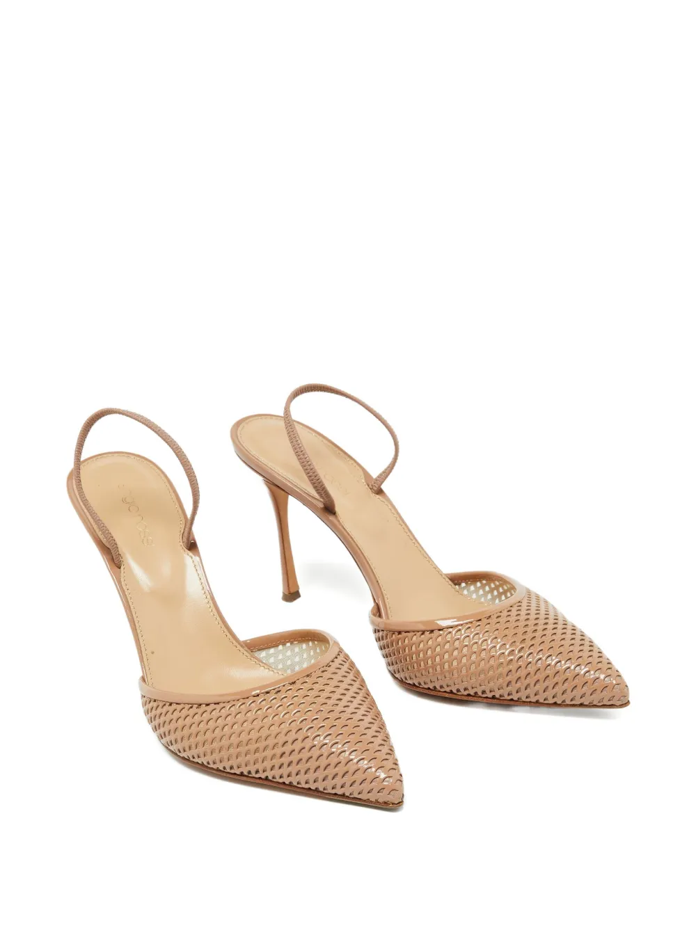 Sergio Rossi Vintage Pre-owned 95 mm pumps met mesh - Beige