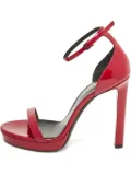 Saint Laurent Pre-Owned 120mm Jane patent-leather ankle-strap sandals - Red