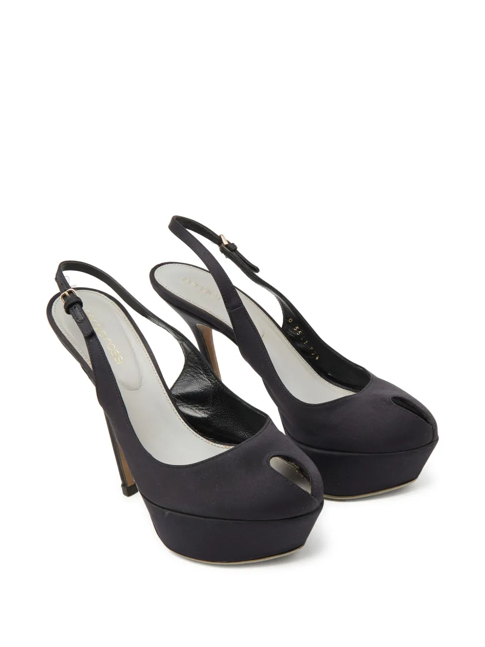 Sergio Rossi Vintage Pre-owned 120 mm satijnen pumps - Zwart