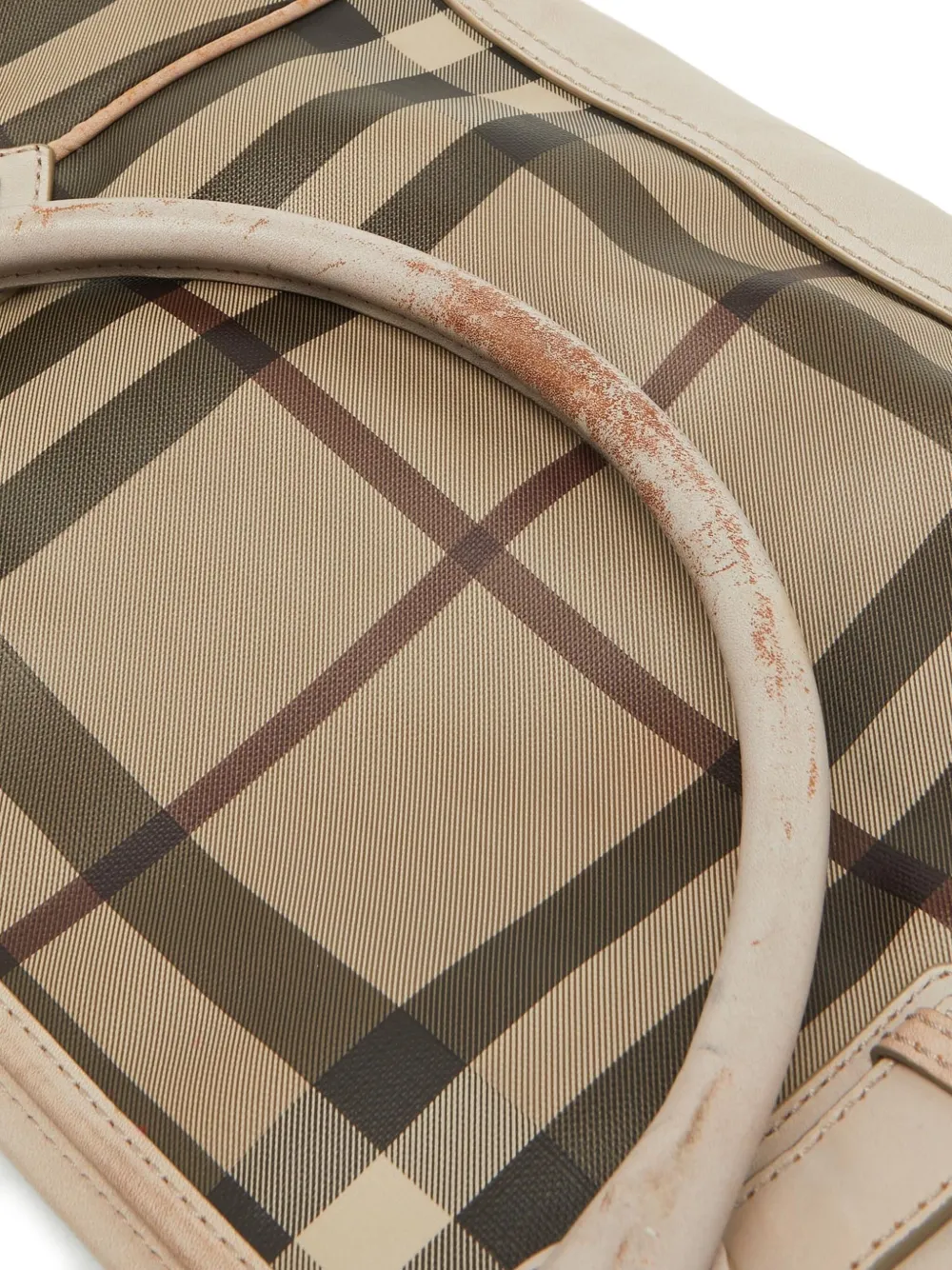 Pre-owned Burberry Leather Tote Bag In Neutral