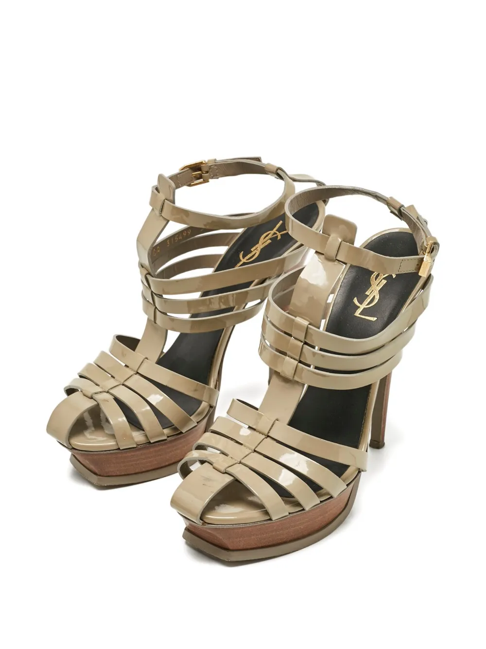 Saint Laurent Pre-Owned 130mm Tribute sandalen met plateauzool - Groen