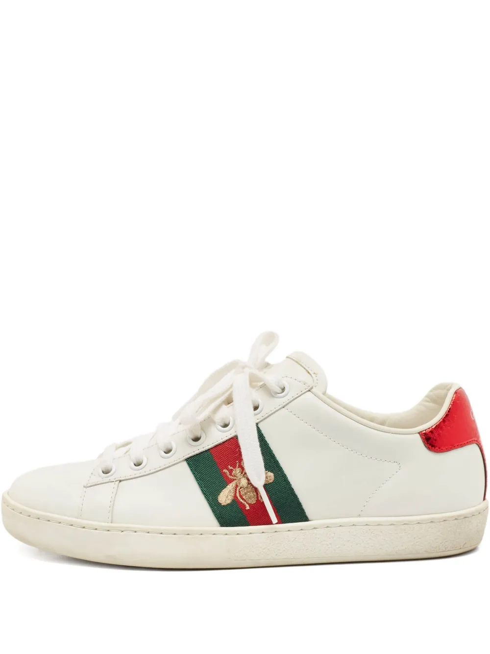 Gucci Pre-Owned エース ウェブストライプ スニーカー - ホワイト Gucci Pre-Owned エース ウェブストライプ スニーカー - ホワイト