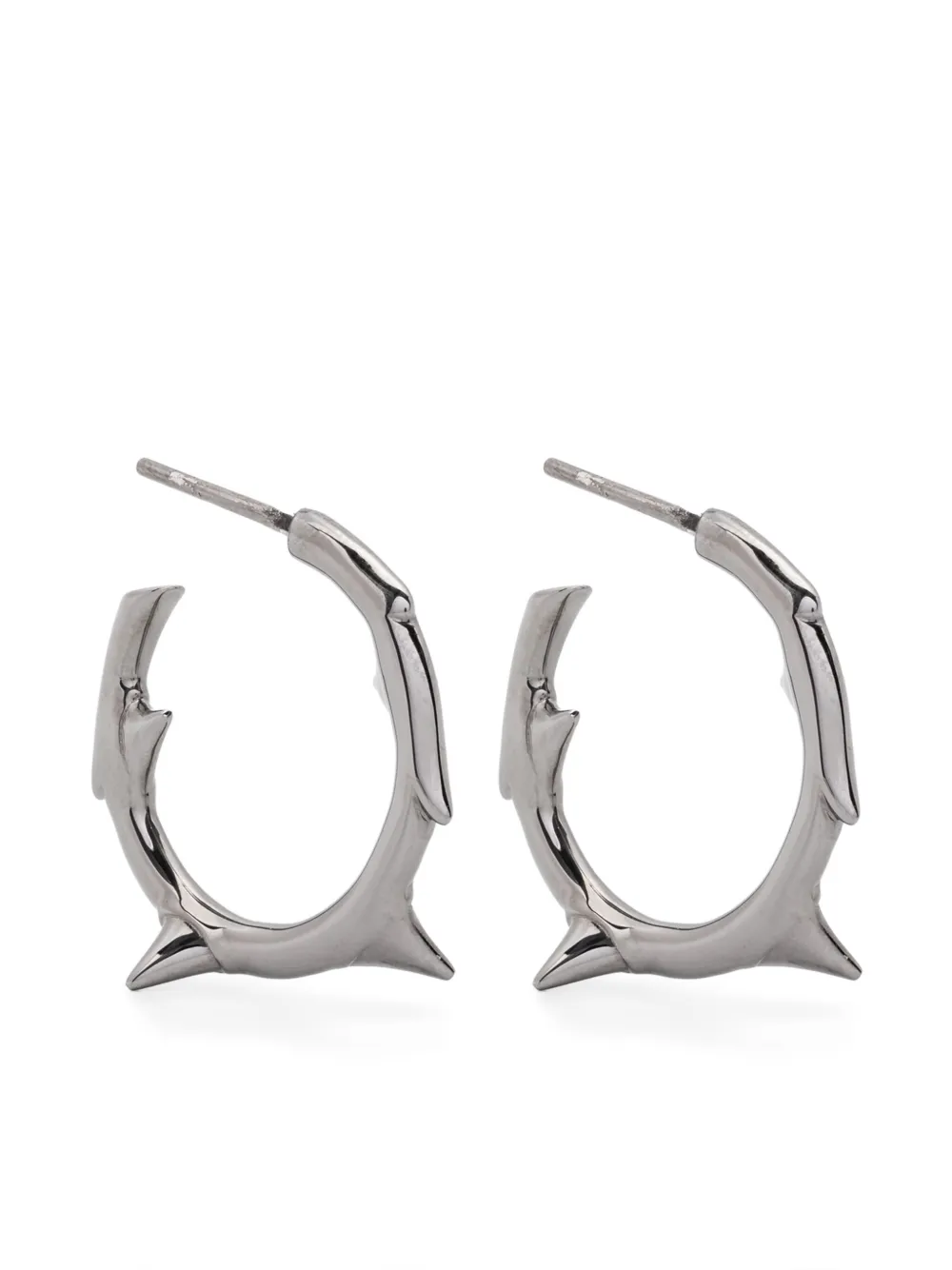 Shaun Leane sterling silver Rose Thorn small hoop earrings - シルバートーン Shaun Leane sterling silver Rose Thorn small hoop earrings - シルバートーン