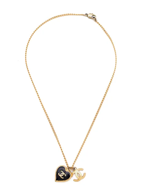 CHANEL Pre-Owned CC heart-pendant necklace