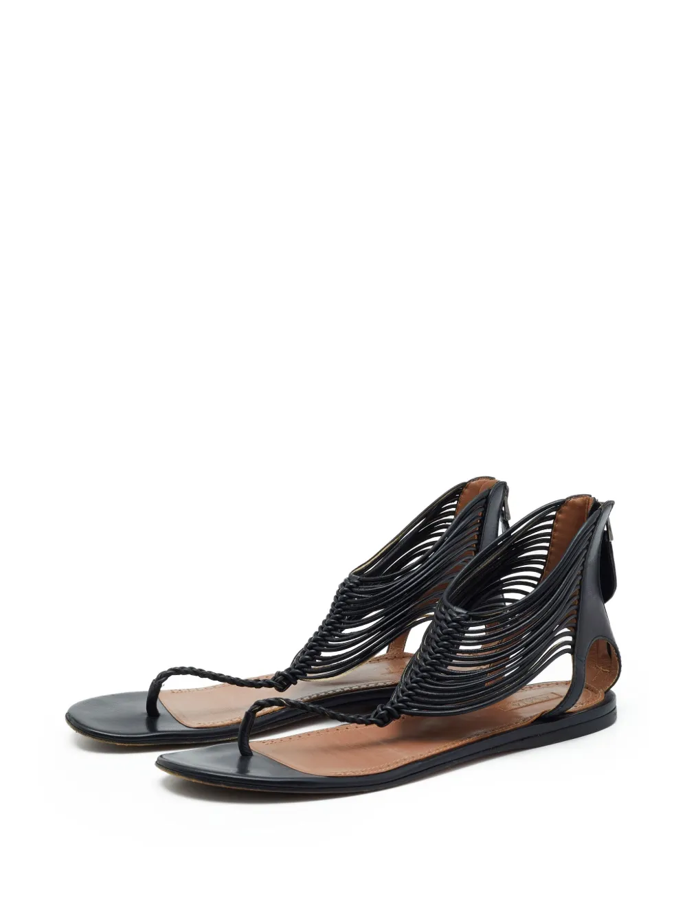 Alaïa Pre-Owned leather flat sandals | Flat Sandals | Image 2