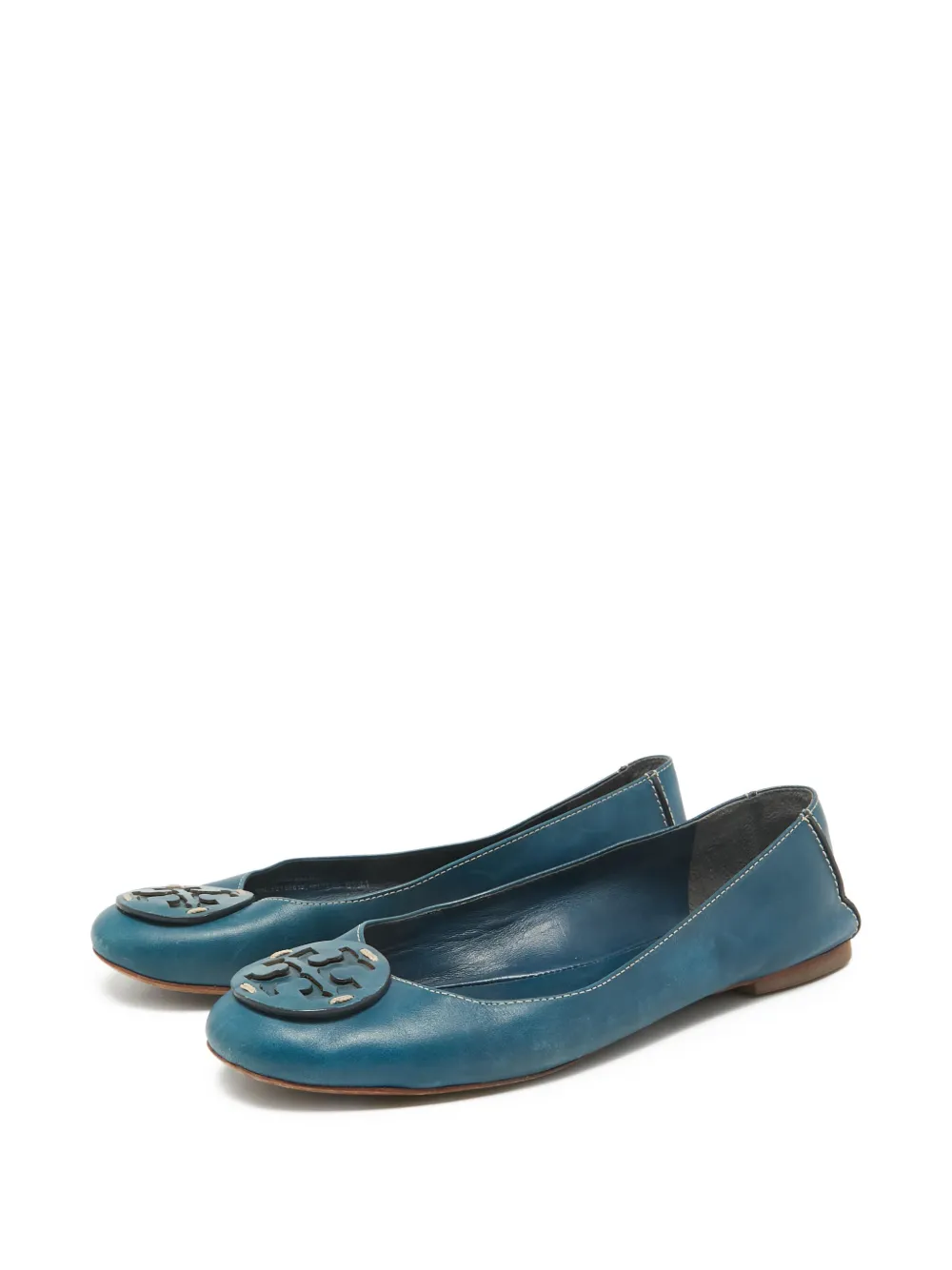 Tory Burch Minnie leren ballerina's - Blauw