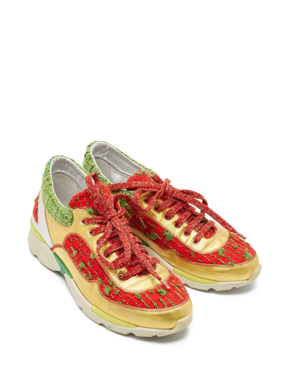 CHANEL Pre-Owned tweed-panelled sneakers | Image 2