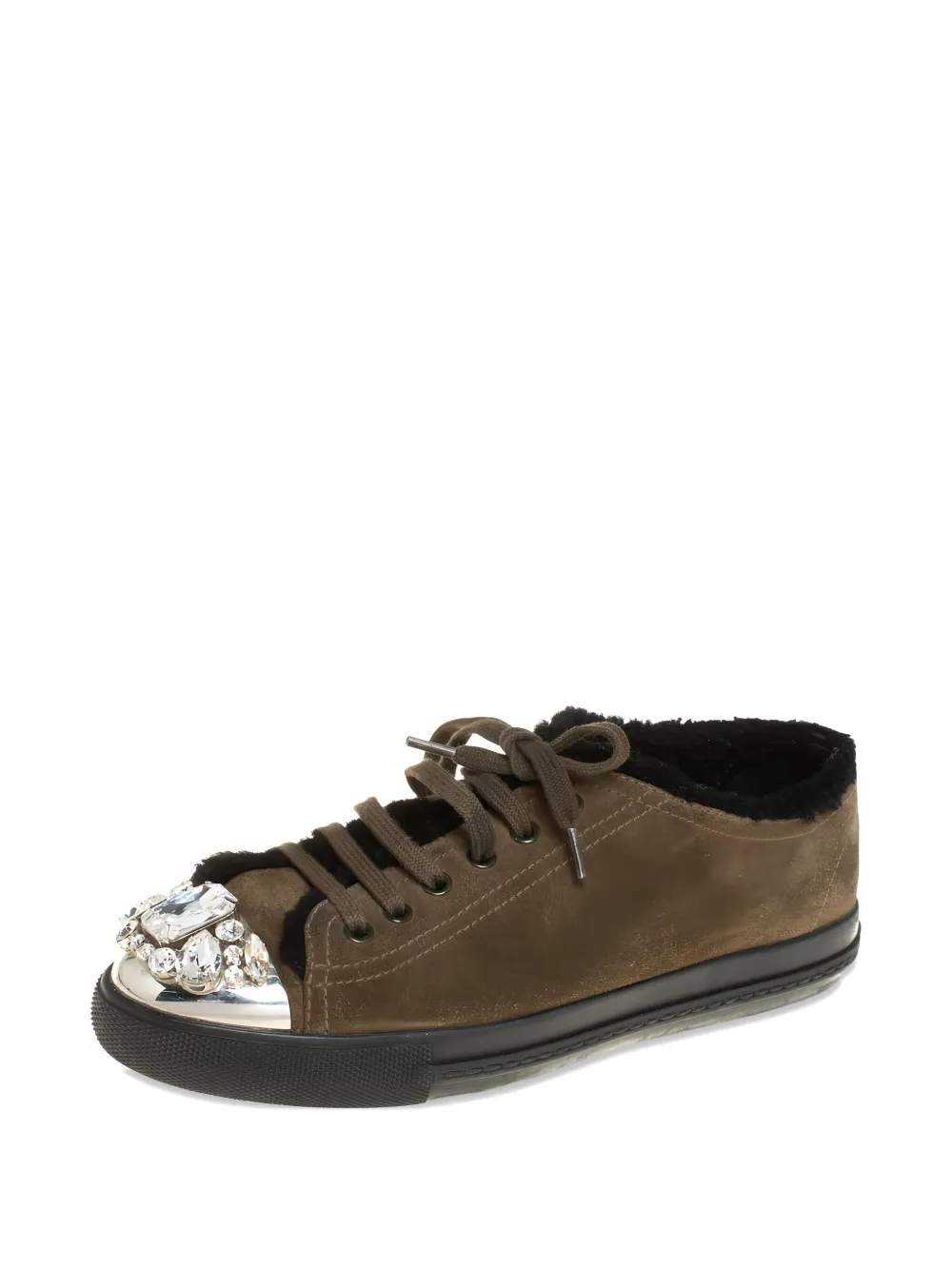Miu Miu Pre-Owned 2023 sneakers verfraaid met kristallen - Groen