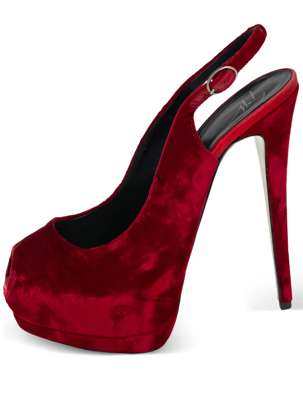 Giuseppe Zanotti Vintage ベルベットパンプス 150mm - レッド Giuseppe Zanotti Vintage ベルベットパンプス 150mm - レッド