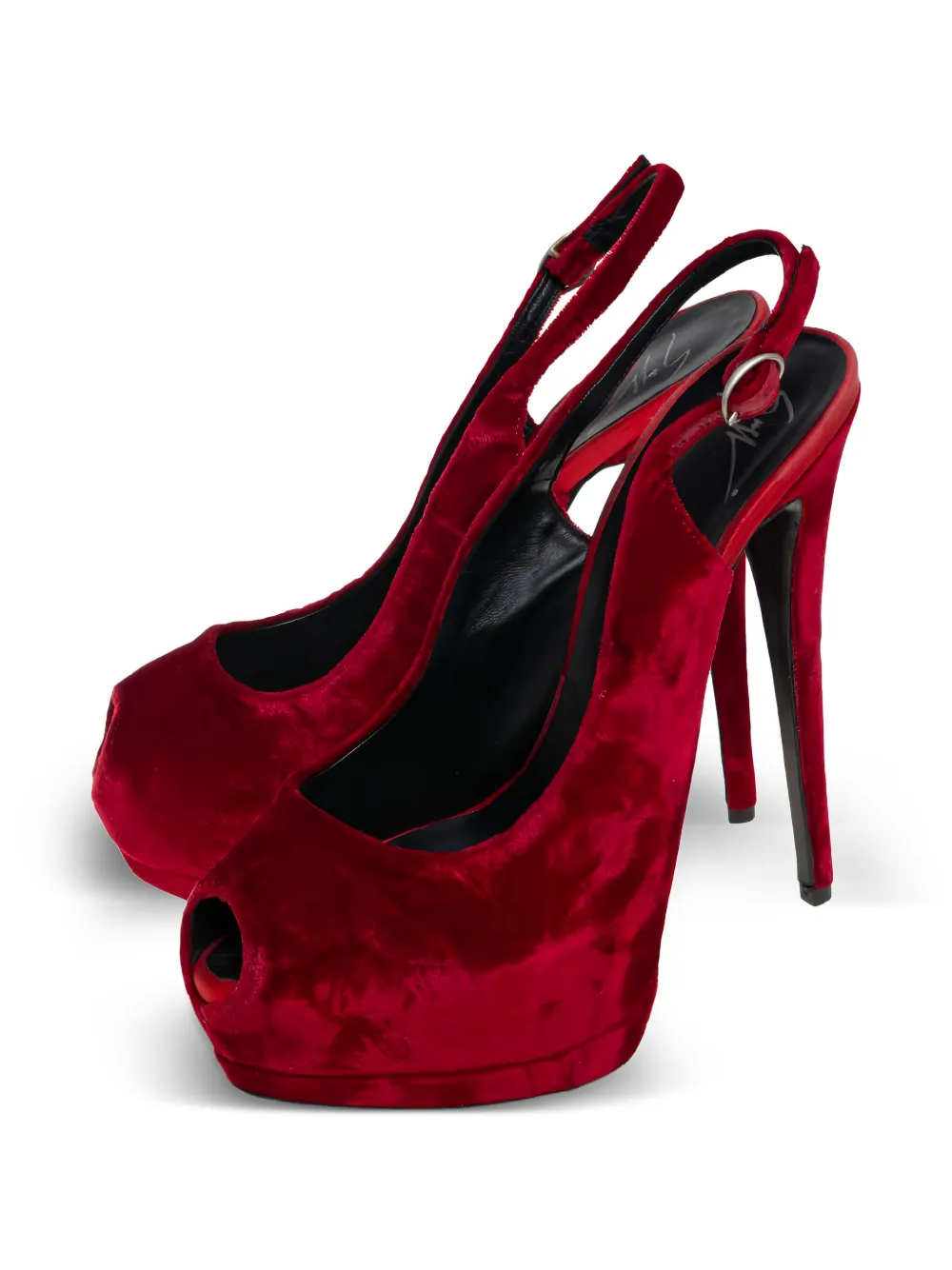 Giuseppe Zanotti Vintage 150 mm fluwelen pumps - Rood