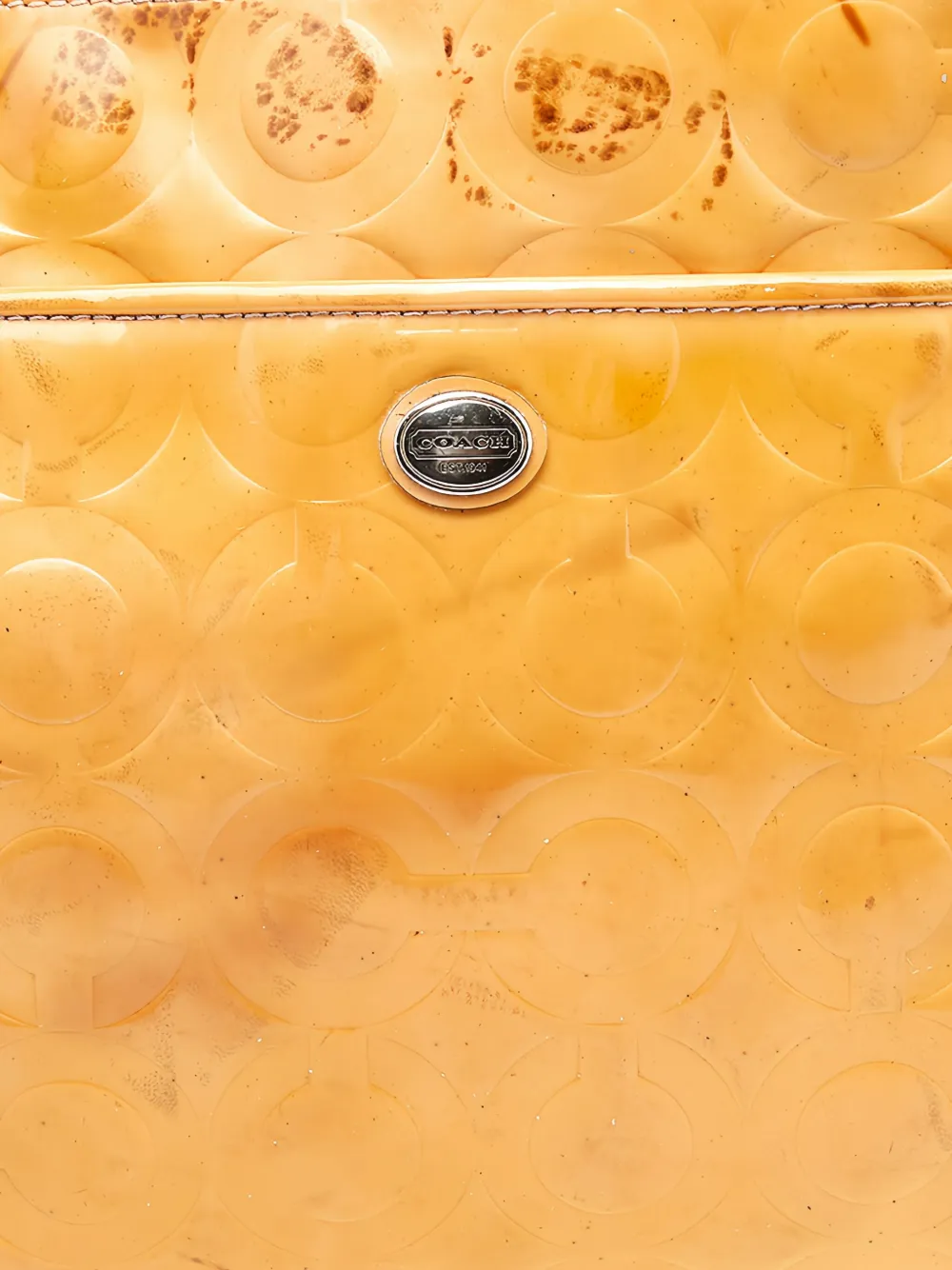 Pre-owned Coach Vintage Peyton Op Art Debossed Leather Tote Bag