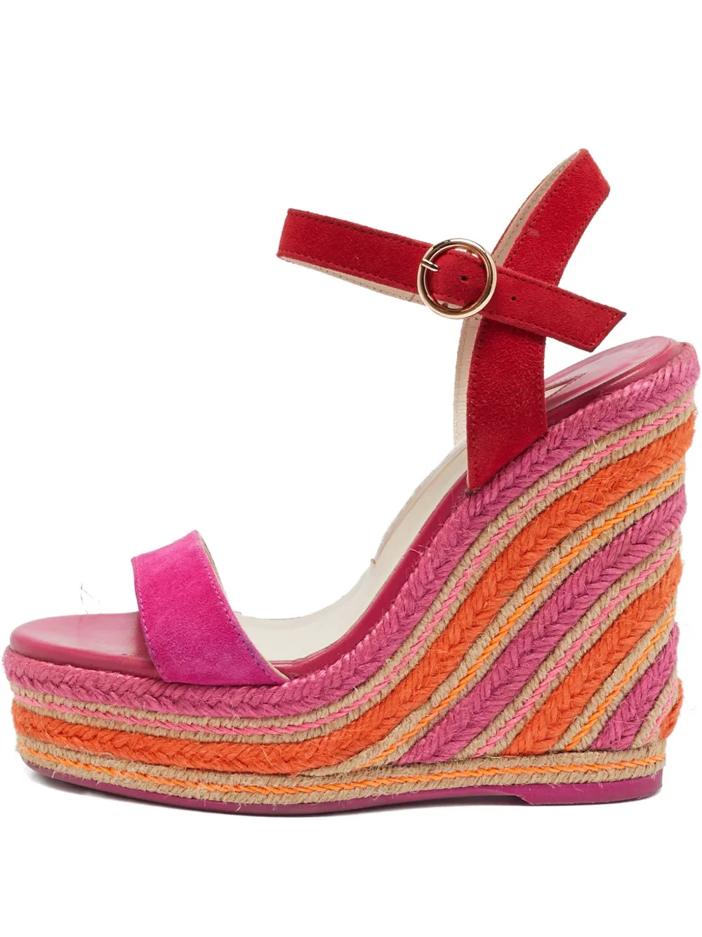 Sophia Webster Pre-owned 135mm suede espadrille wedge sandals - ピンク Sophia Webster Pre-owned 135mm suede espadrille wedge sandals - ピンク